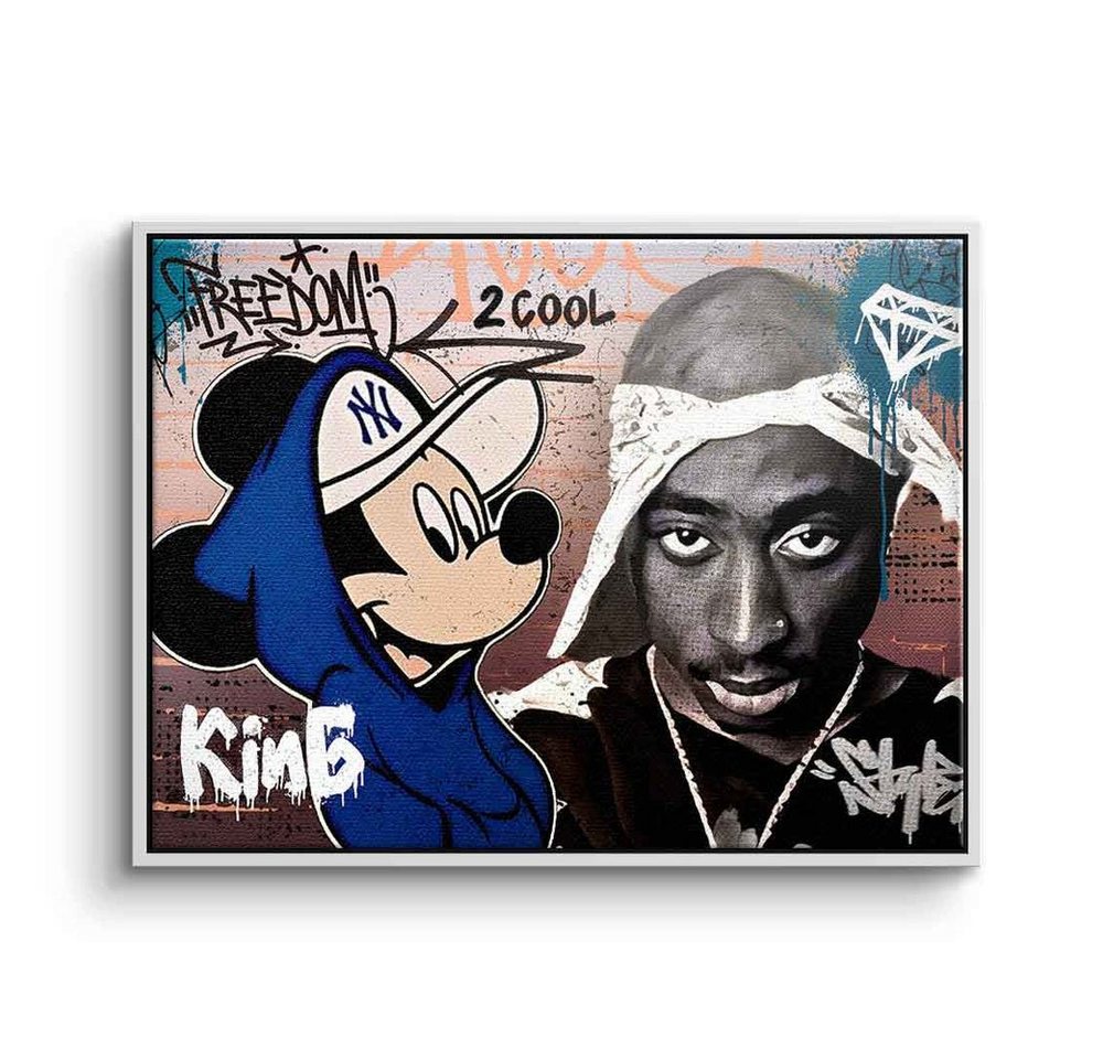 DOTCOMCANVAS® Leinwandbild Two Cool, Leinwandbild 2pac Tupac Shakur Micky Maus Two Cool Comic Pop Art von DOTCOMCANVAS®