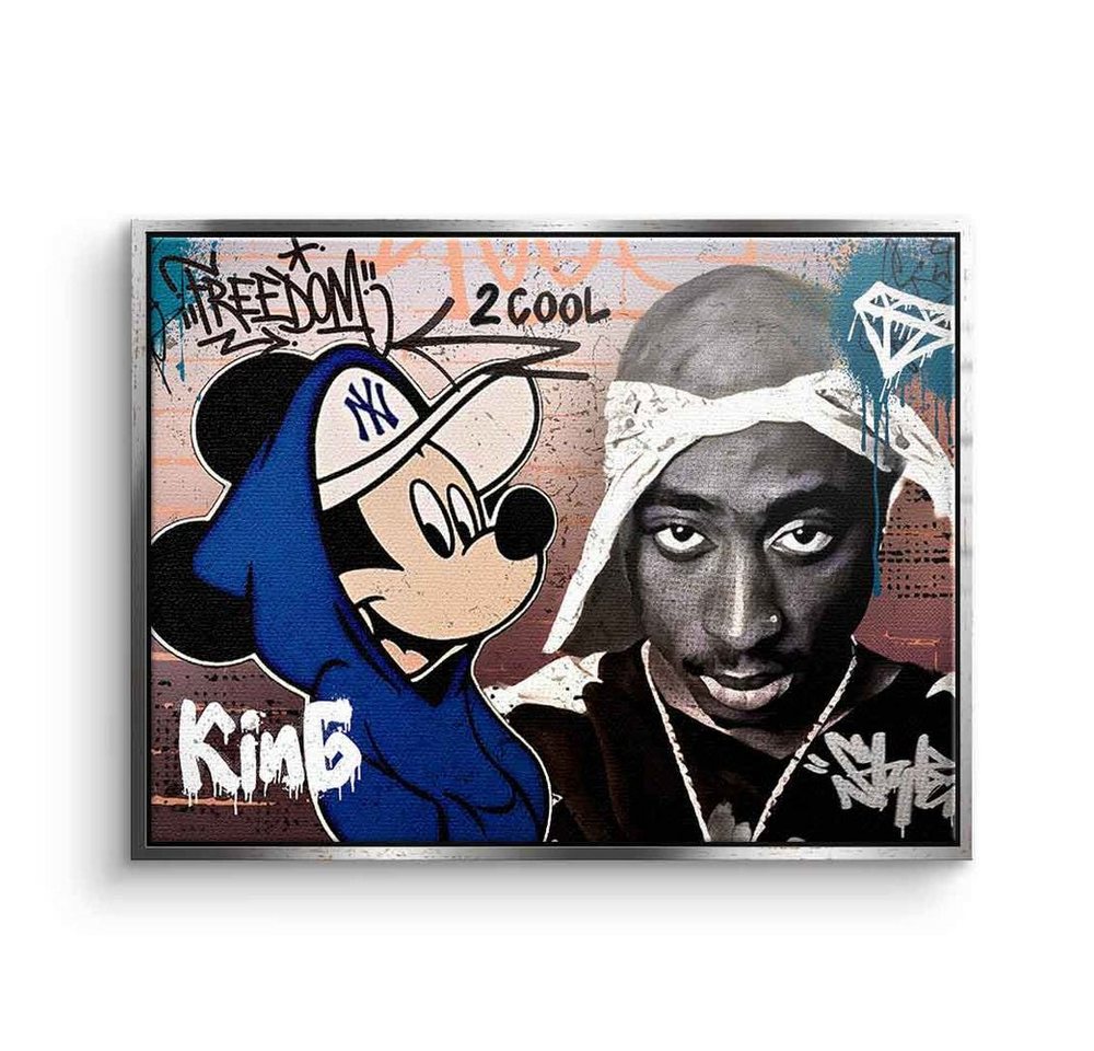 DOTCOMCANVAS® Leinwandbild Two Cool, Leinwandbild 2pac Tupac Shakur Micky Maus Two Cool Comic Pop Art von DOTCOMCANVAS®