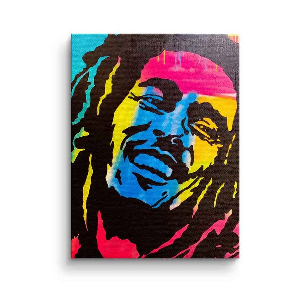 DOTCOMCANVAS® Leinwandbild Bob Marley, Leinwandbild Bob Marley Portrait Pop Art Reggae Musik Sänger Wailers von DOTCOMCANVAS®