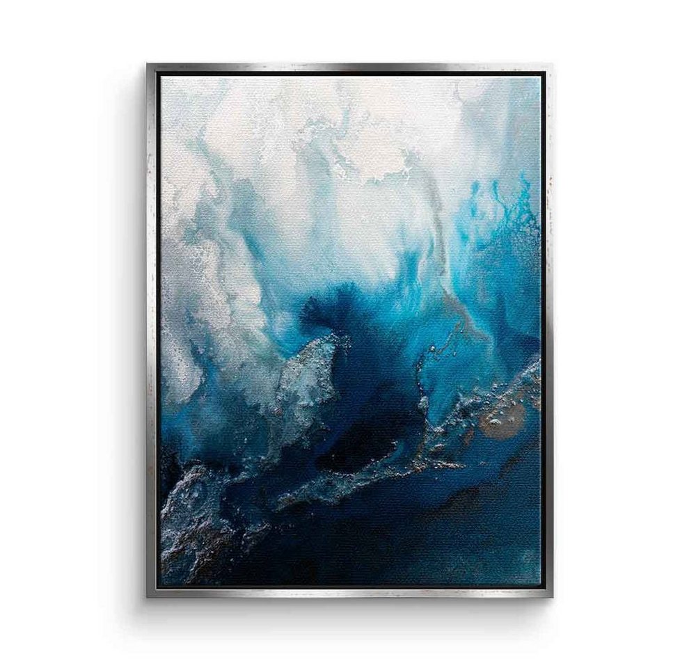 DOTCOMCANVAS® Leinwandbild Blue Water, Leinwandbild Blue Water abstrakt schwarz weiß blau moderne Kunst von DOTCOMCANVAS®