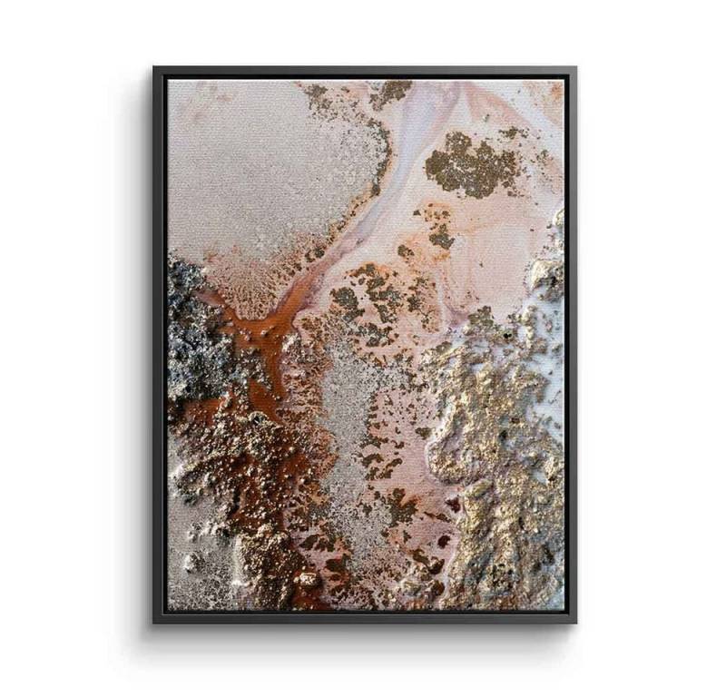 DOTCOMCANVAS® Leinwandbild Conection, Leinwandbild Conection weiß braun abstrakte Kunst moderne Kunst von DOTCOMCANVAS®
