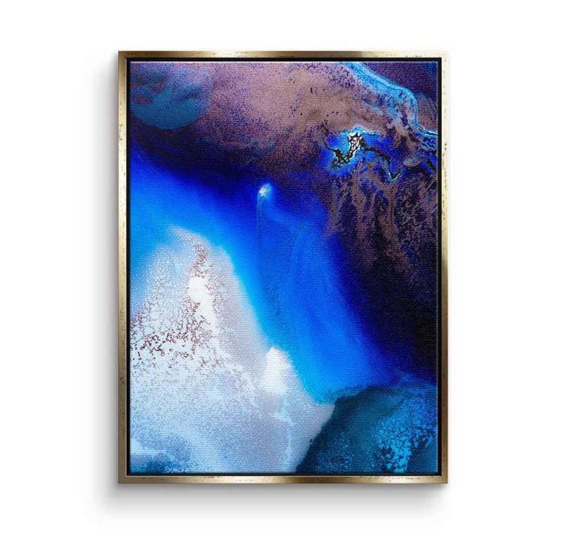 DOTCOMCANVAS® Leinwandbild Sapphire Haven, Leinwandbild Sapphire Haven weiß blau violett abstrakte moderne Kunst von DOTCOMCANVAS®