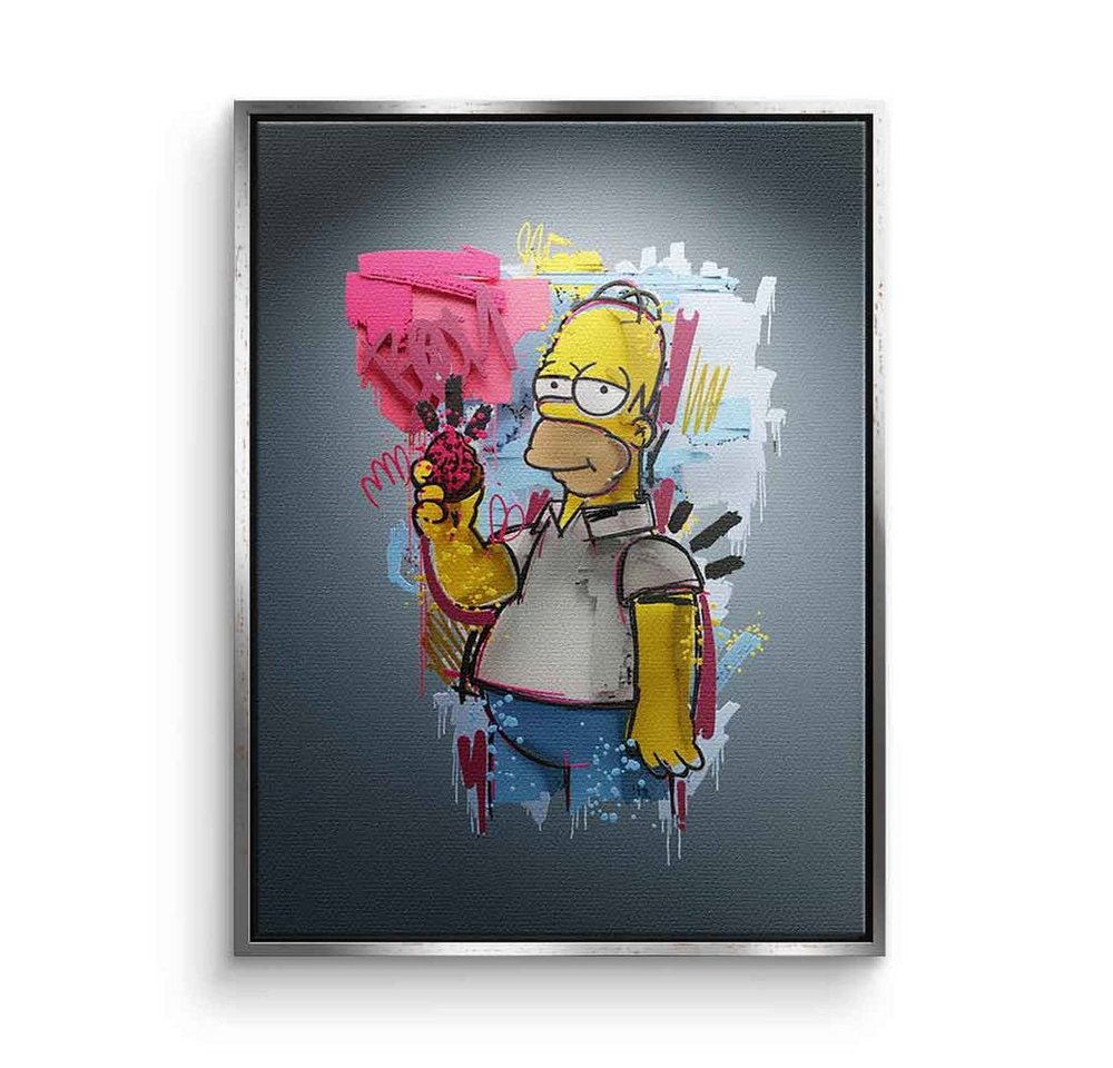 DOTCOMCANVAS® Leinwandbild Layer Homer, Leinwandbild Layer Homer Simpson Comic Cartoon Pop Art grau schwarz von DOTCOMCANVAS®