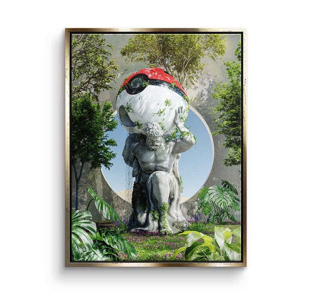 DOTCOMCANVAS® Leinwandbild Modern Hercules, Leinwandbild Modern Hercules Pokeball Gemälde Collage grün von DOTCOMCANVAS®