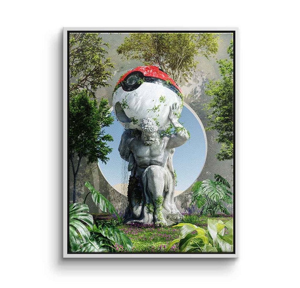 DOTCOMCANVAS® Leinwandbild Modern Hercules, Leinwandbild Modern Hercules Pokeball Gemälde Collage grün von DOTCOMCANVAS®