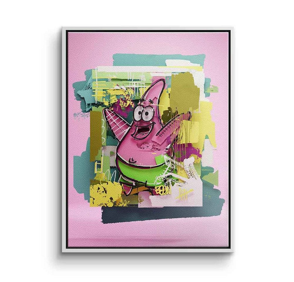 DOTCOMCANVAS® Leinwandbild Layer Patrick, Leinwandbild Patrick Star Spongebob Comic Cartoon Pop Art rosa pink von DOTCOMCANVAS®