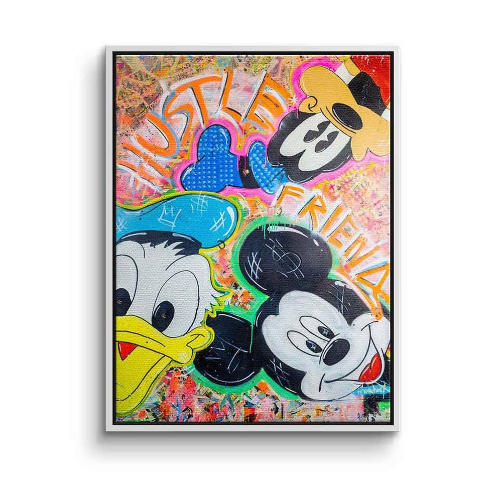 DOTCOMCANVAS® Leinwandbild Hustle Friends, Leinwandbild Micky Maus Donald Duck Goofy Comic Hustle Friends von DOTCOMCANVAS®