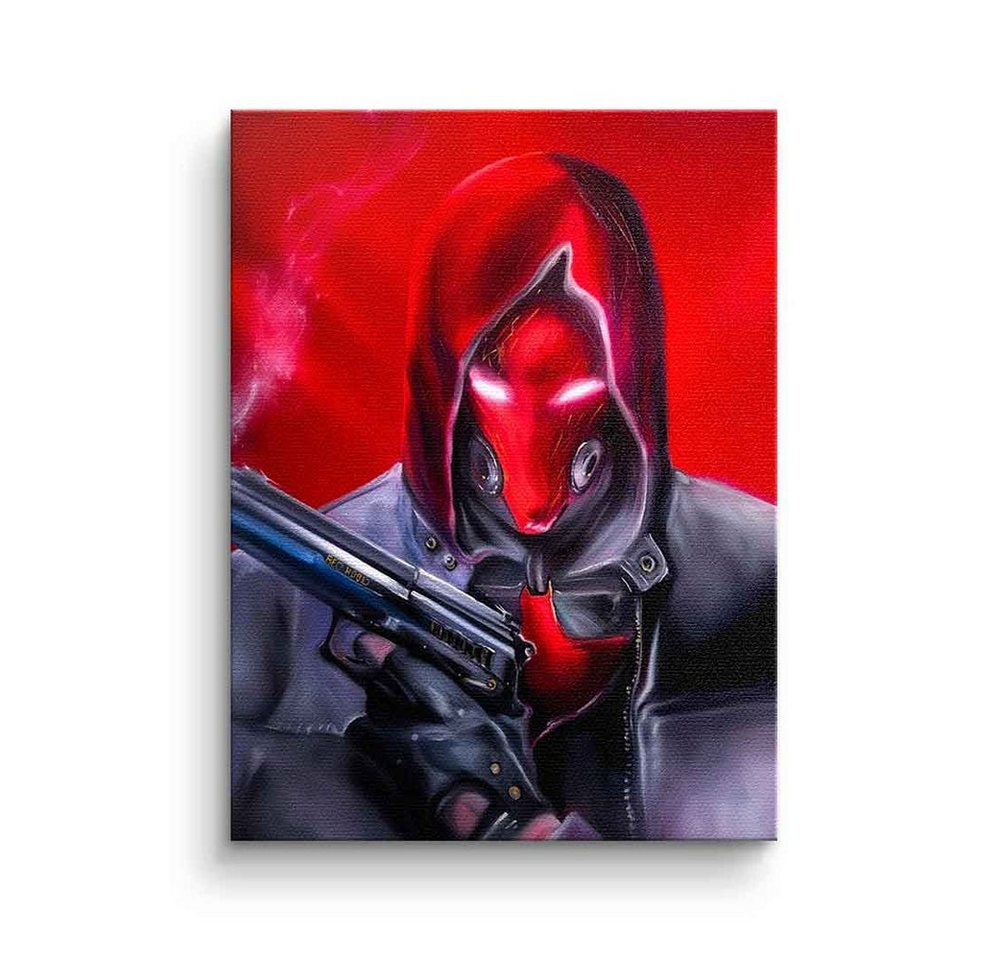 DOTCOMCANVAS® Leinwandbild Red Hood, Leinwandbild Red Hood Hitman Killer comic Cartoon rot schwarz von DOTCOMCANVAS®