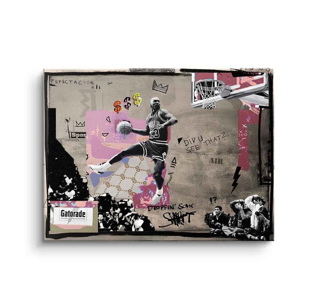 DOTCOMCANVAS® Leinwandbild Michael Jordan Air, Leinwand Bild Michael Jordan Air NBA Basketball Chicago Bulls von DOTCOMCANVAS®