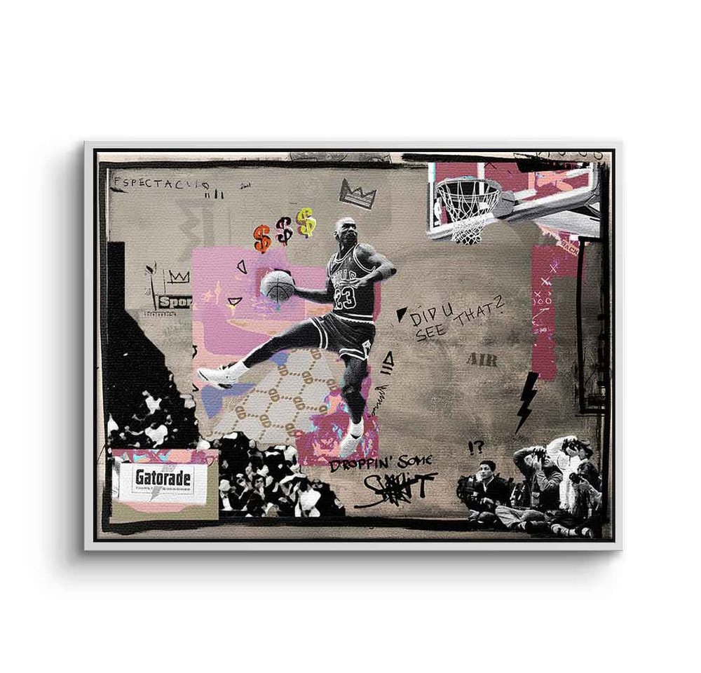 DOTCOMCANVAS® Leinwandbild Michael Jordan Air, Leinwand Bild Michael Jordan Air NBA Basketball Chicago Bulls von DOTCOMCANVAS®