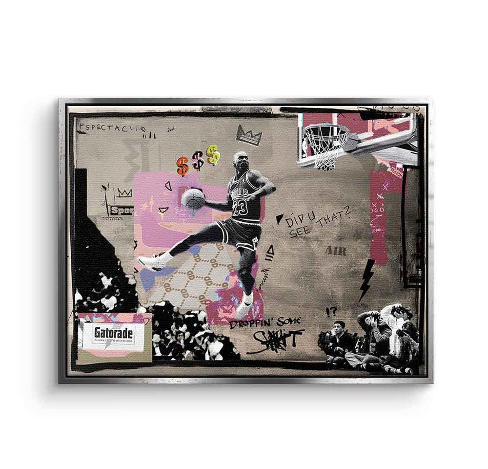 DOTCOMCANVAS® Leinwandbild Michael Jordan Air, Leinwand Bild Michael Jordan Air NBA Basketball Chicago Bulls von DOTCOMCANVAS®