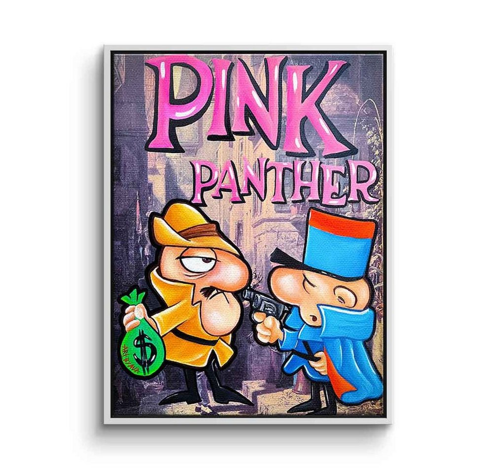 DOTCOMCANVAS® Leinwandbild Der Inspektor, Leinwandbild Der rosarote Panther Pink Der Inspektor Comic Cartoon von DOTCOMCANVAS®