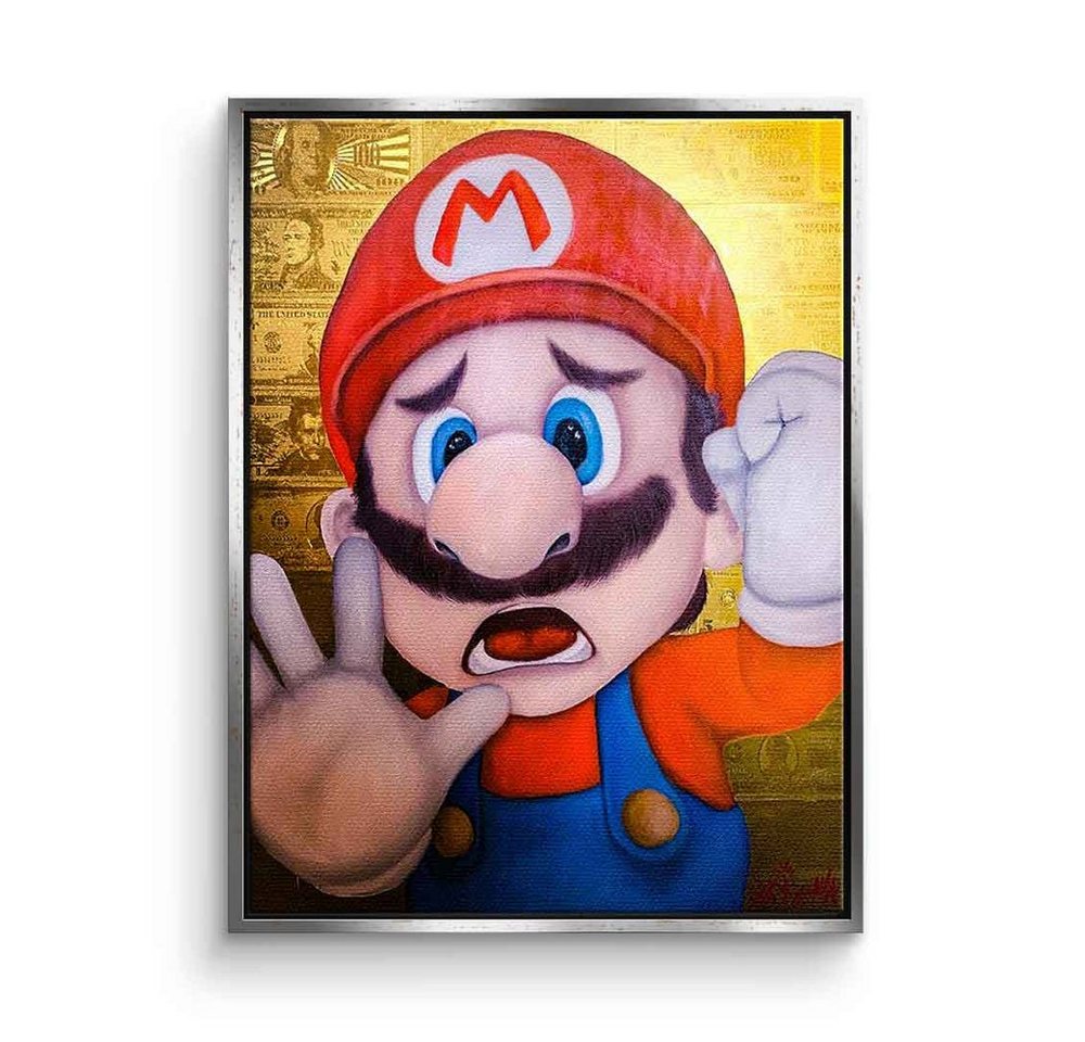 DOTCOMCANVAS® Leinwandbild Knocking Mario, Leinwandbild Knocking Mario Super Mario Cartoon Comic Portrait von DOTCOMCANVAS®