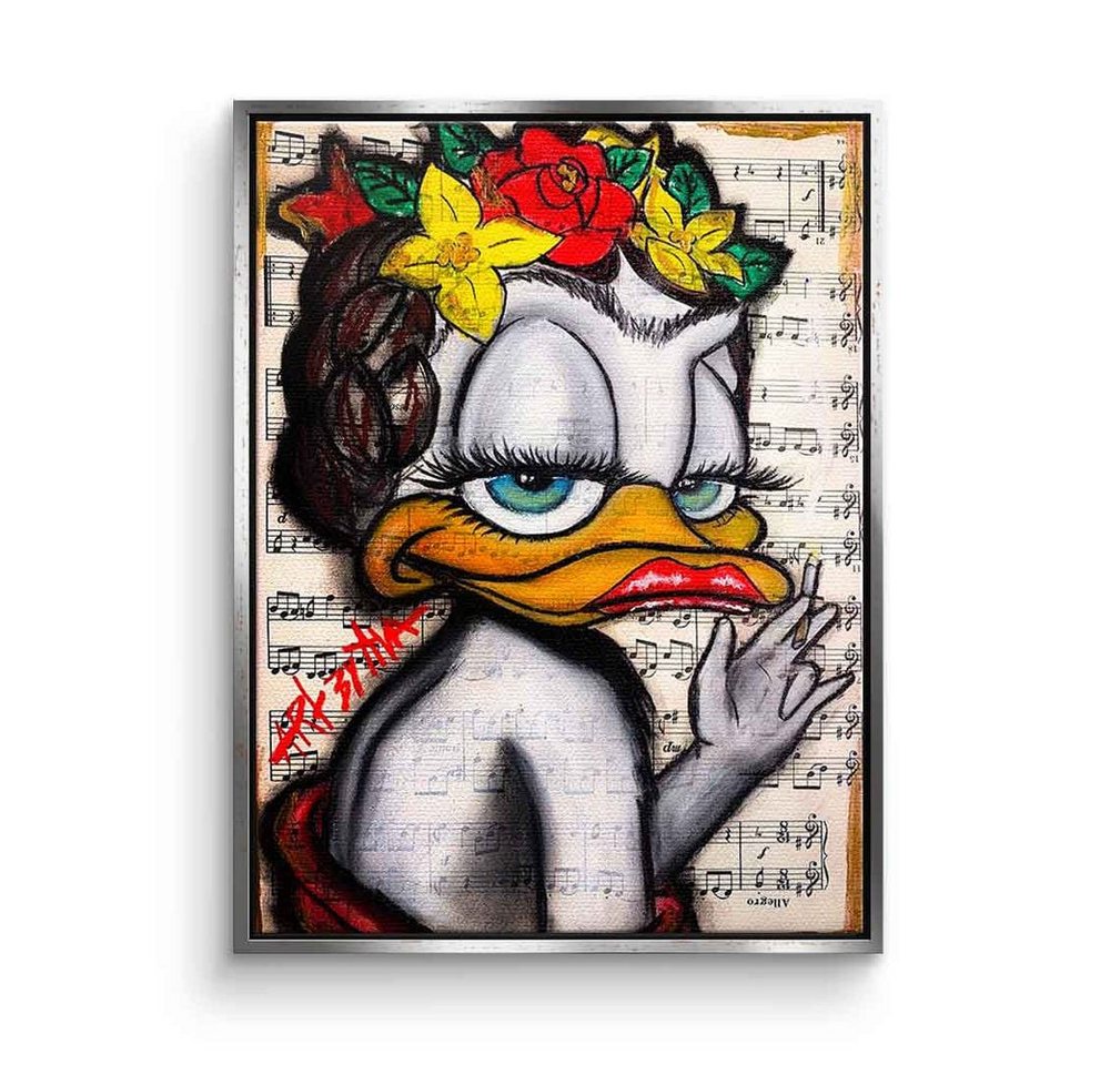 DOTCOMCANVAS® Leinwandbild Beauty Duck, Leinwandbild Beauty Duck Comic Cartoon Portrait von DOTCOMCANVAS®