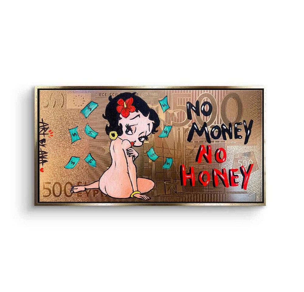 DOTCOMCANVAS® Leinwandbild No Money No Honey #2, Leinwandbild No Money No Honey Betty Boop Comic Cartoon Geld hustle von DOTCOMCANVAS®