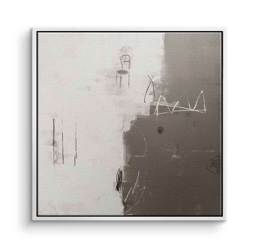 DOTCOMCANVAS® Leinwandbild Chair, Leinwandbild Chair weiß beige moderne abstrakte Kunst Druck Wandbild von DOTCOMCANVAS®