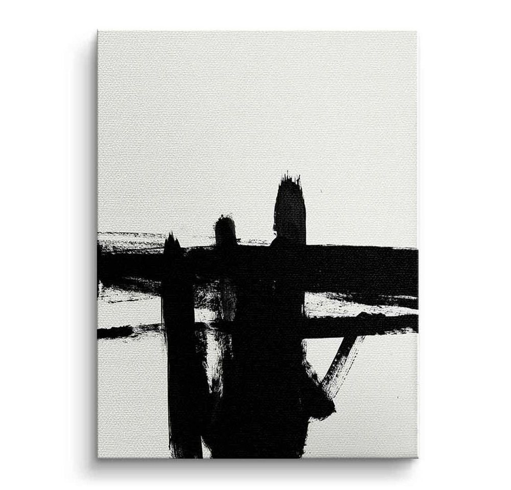 DOTCOMCANVAS® Leinwandbild Black Superiority, Leinwandbild Black Superiority weiß moderne abstrakte Kunst Wandbild von Dotcomcanvas