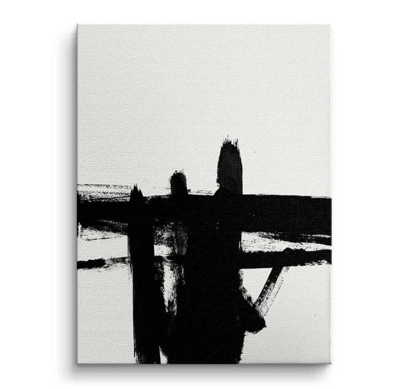 DOTCOMCANVAS® Leinwandbild Black Superiority, Leinwandbild Black Superiority weiß moderne abstrakte Kunst Wandbild von Dotcomcanvas