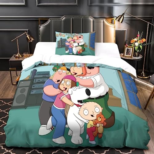DOTERO Cartoon Movie Bettwäsche Set,Family Bettwäsche 135x200cm,3D Mikrofaser Bettbezug Und Kissenbezug (6,135x200+50x75cm) von DOTERO