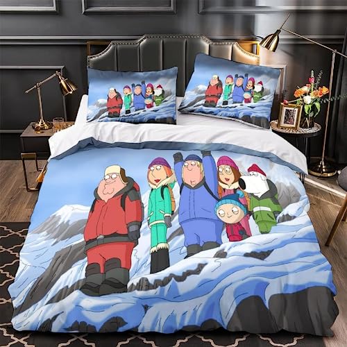 DOTERO Family Guy Bettwäsche 135x200cm,Cartoon Movie Bettwäsche Set, Kinderbettwäsche,3D Mikrofaser Bettbezug Und Kissenbezug, (6,135x200+50x75cm) von DOTERO