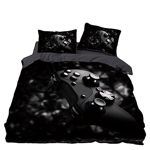 DOTERO Gamer Bettwäsche Sets für Jungen 135x200,Gamepad Bettbezug Set,Videospiele Tagesdecken Spielmaschine Schlafzimmer Dekor bettwäsche (6,135x200+80x80cm) von DOTERO