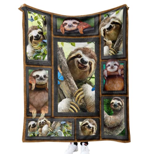 DOTERO Panda Kuscheldecke Flauschig-Kostbare Pandas Decke 150x200 cm-Flanell Weich Fleecedecke Bettüberwurf-Blanket für Bett oder Sofa (Sloth,180x200cm) von DOTERO