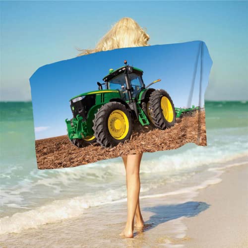 DOTERO Strandtuch Traktor-duschtuch Kinder-traktors Strandtuch XXL-Strandtuch groß 100x200-strandtücher badehandtuch Weich und saugfähig (a1,100x200cm) von DOTERO