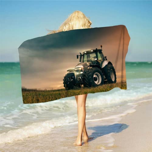 DOTERO Strandtuch Traktor-duschtuch Kinder-traktors Strandtuch XXL-Strandtuch groß 100x200-strandtücher badehandtuch Weich und saugfähig (a7,70x140cm) von DOTERO