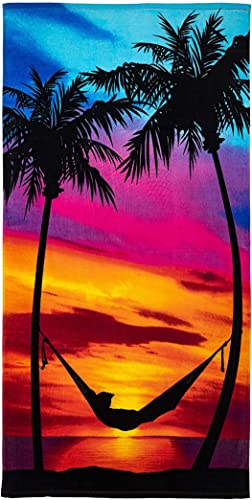DOTERO Strandtuch groß 100x200-Delphin Sonnenuntergang-3D Ozean Tier Motiv- Badetuch groß -Strandtücher Kinder Jugend Herren Frauen (b,100x200cm) von DOTERO
