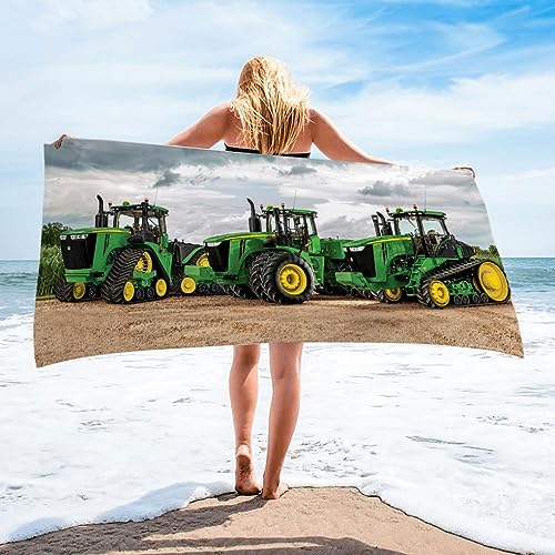 DOTERO Traktor Strandtuch 70x140cm Mikrofaser Strandtuch XXL, Badetuch Handtuch für Kinder,Damen,Herren, Strandtuch Sandfrei für Strand,Schwimmen, Badezimmer (7,70x140cm) von DOTERO