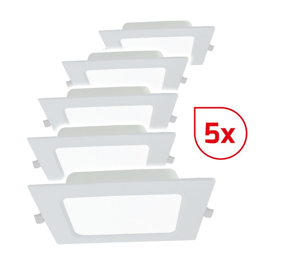 DOTLUX Smarte LED-Leuchte DOTLUX LED-Einbaupanel SQUAREeco IP20 16W 3000K 175x175mm Set 5 Stück DOTLUX Smarte LED-Leuchte DOTLUX LED-Einbaupanel SQUAREeco IP20 16W 3000K 175x175mm Set 5 Stück von DOTLUX