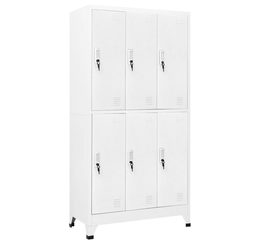 DOTMALL Aktenschrank Schließfachschrank mit 6 Fächern Spind Umkleideschrank 90x45x180 cm von DOTMALL