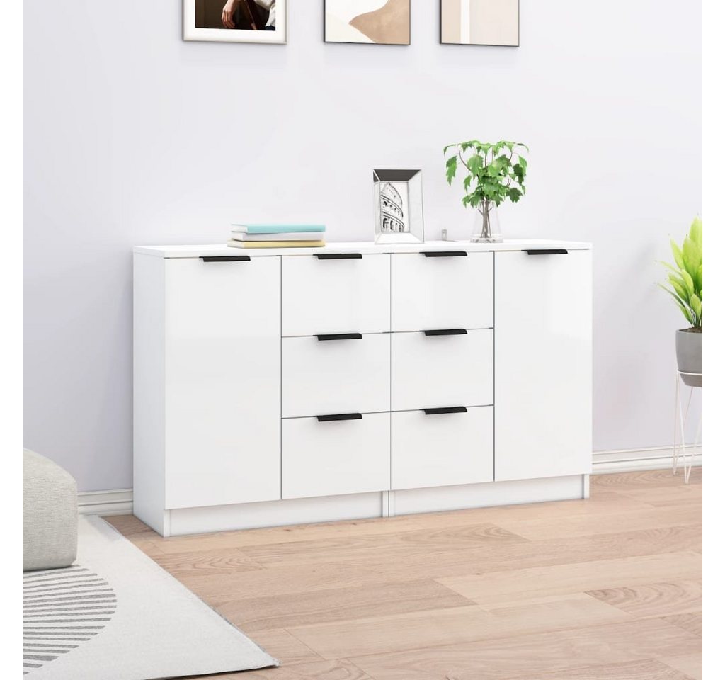 DOTMALL Anrichte Sideboards 2 Stk. Hochglanz-Weiß 60x30x70 cm Holzwerkstoff von DOTMALL