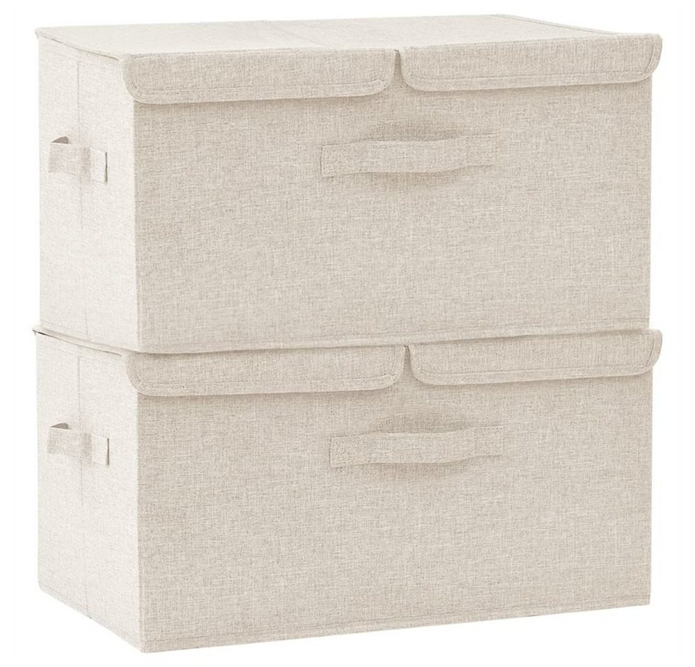 DOTMALL Aufbewahrungsbox Aufbewahrungsboxen 2 Stk. Stoff 50x30x25 cm Creme von DOTMALL