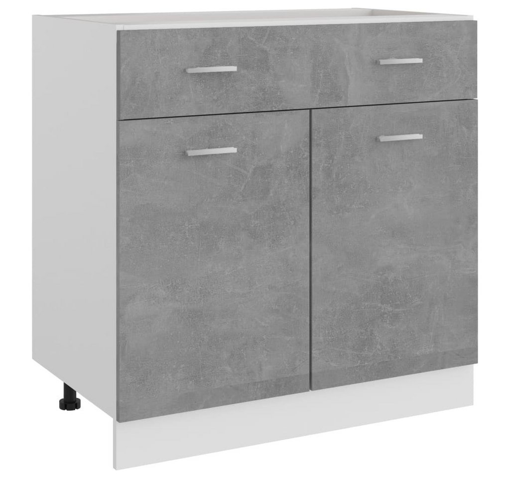 DOTMALL Auszugsunterschrank Schubunterschrank Betongrau 80x46x81,5 cm Holzwerkstoff von DOTMALL