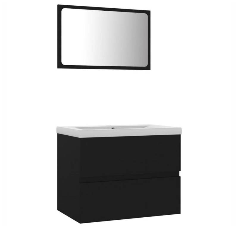 DOTMALL Badmöbel-Set Badmöbel-Set,Schwarz,Komplett 60cm,Schwarz Holzwerkstoff von DOTMALL