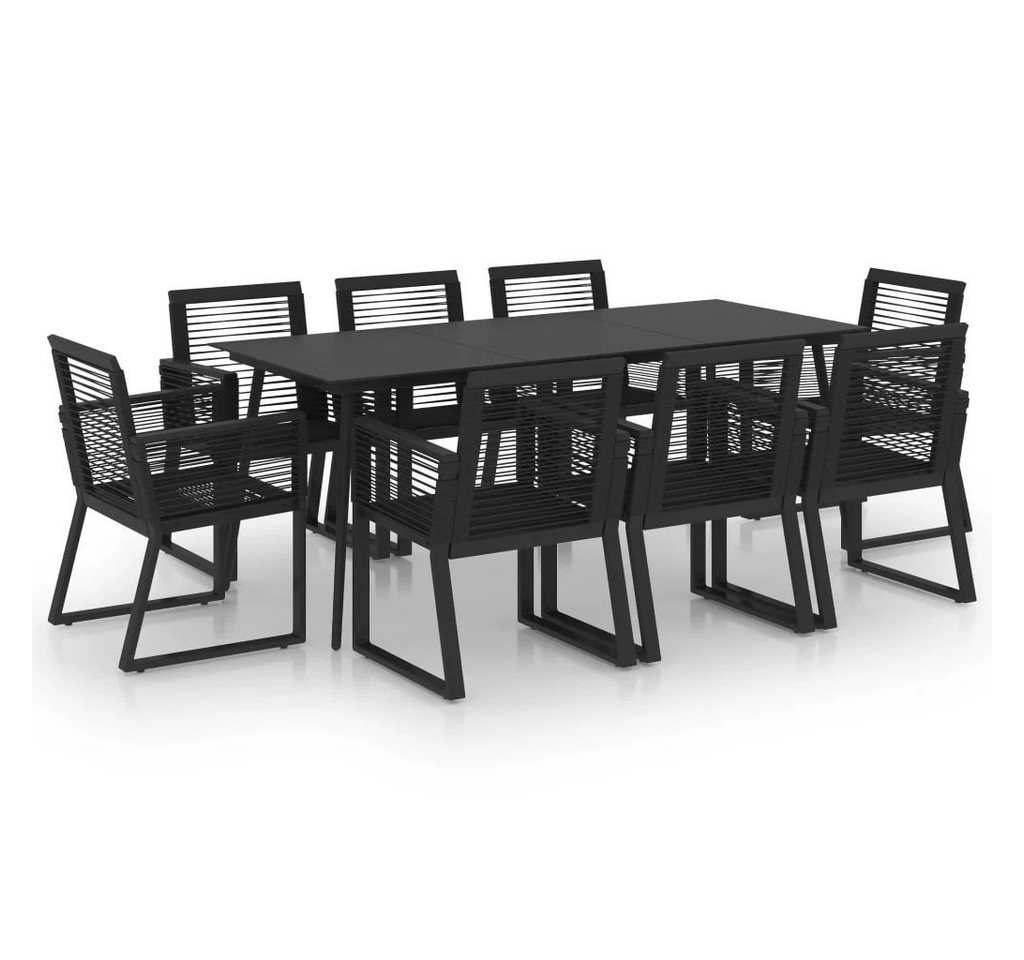 DOTMALL Balkonset Loungeset, (9-tlg), PVC Rattan, 8 Sessel &1 Tisch mit Glasplatte von DOTMALL