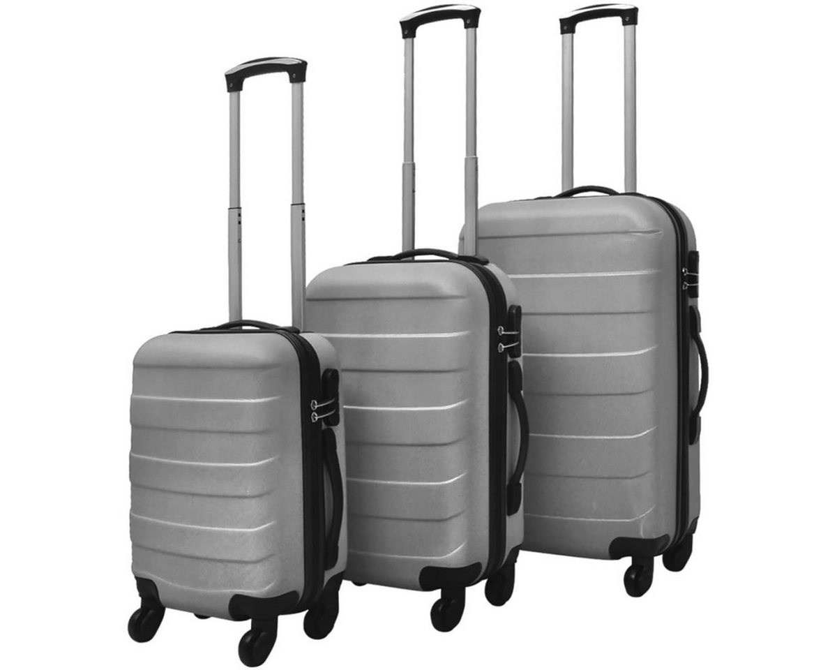 DOTMALL Beistellwagen Dreiteiliges Hartschalen-Trolley-Set aus silbernem Material ABS von DOTMALL