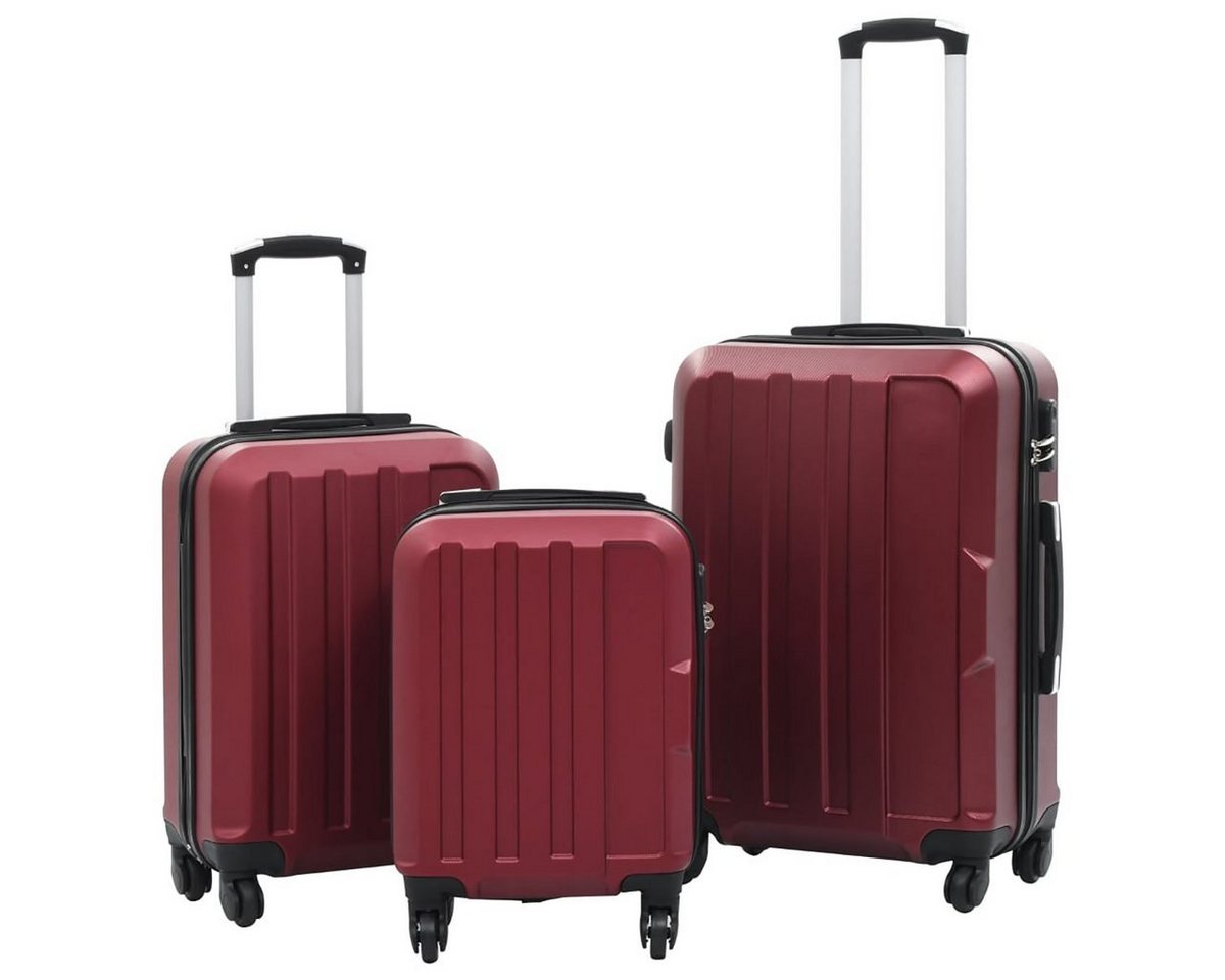 DOTMALL Beistellwagen Hartschalen-Trolley-Set 3-tlg. Weinrotes ABS von DOTMALL