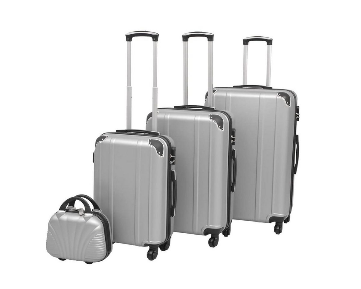 DOTMALL Beistellwagen Vierteiliges Hartschalen-Trolley-Set Silber für Geschäftsreisen von DOTMALL