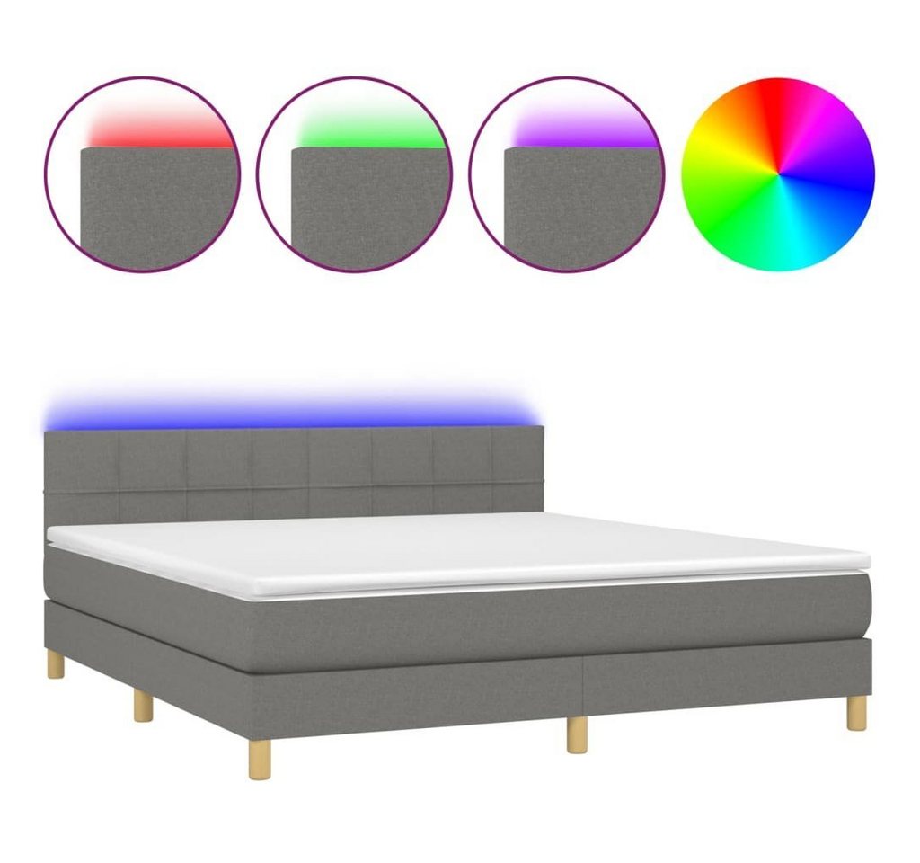 DOTMALL Bett LED Boxspringbett(Set, 2-tlg., Matratze und bett),Praktisches Kopfteil von DOTMALL
