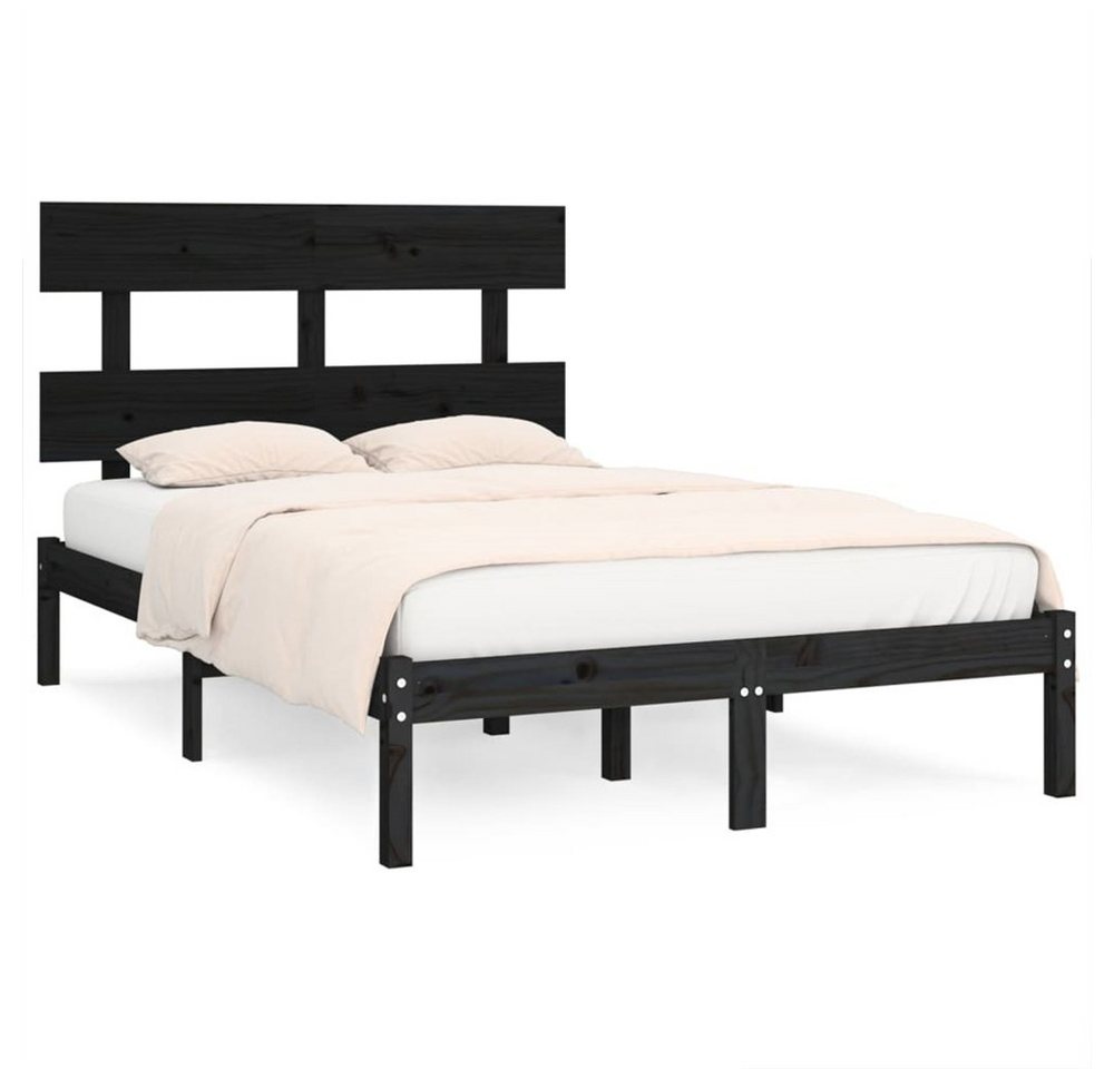 DOTMALL Bett Massivholzbett,Bettgestell Schwarz, 140x190 cm von DOTMALL