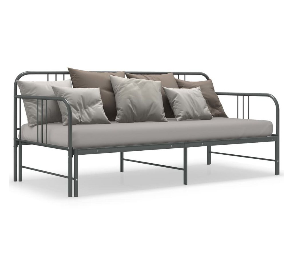 DOTMALL Bettgestell Ausziehsofa Bettgestell Grau Metall 90x200 cm von DOTMALL