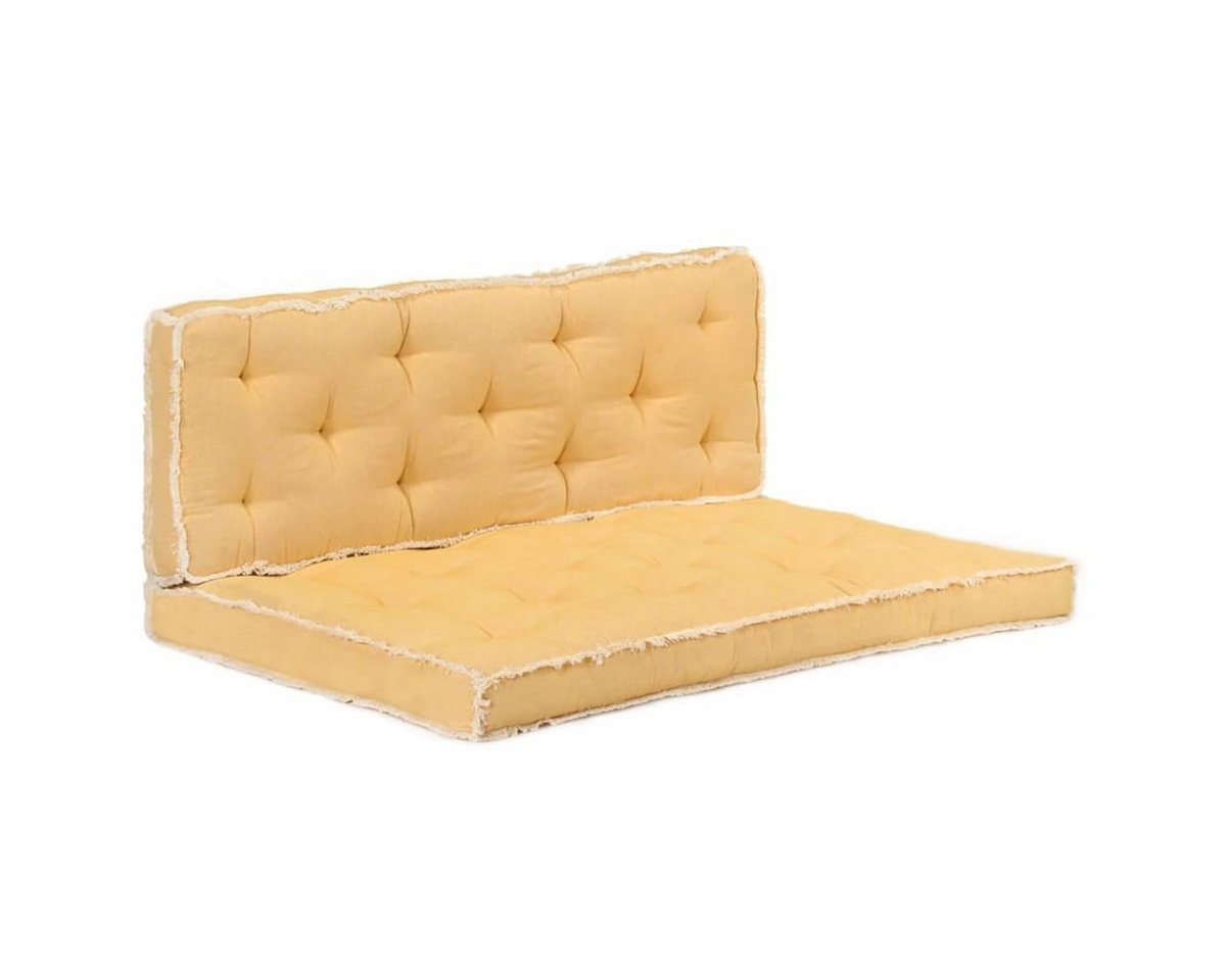 DOTMALL Big-Sofa 2-teiliges Paletten-Sofakissen-Set aus gelber Baumwolle von DOTMALL
