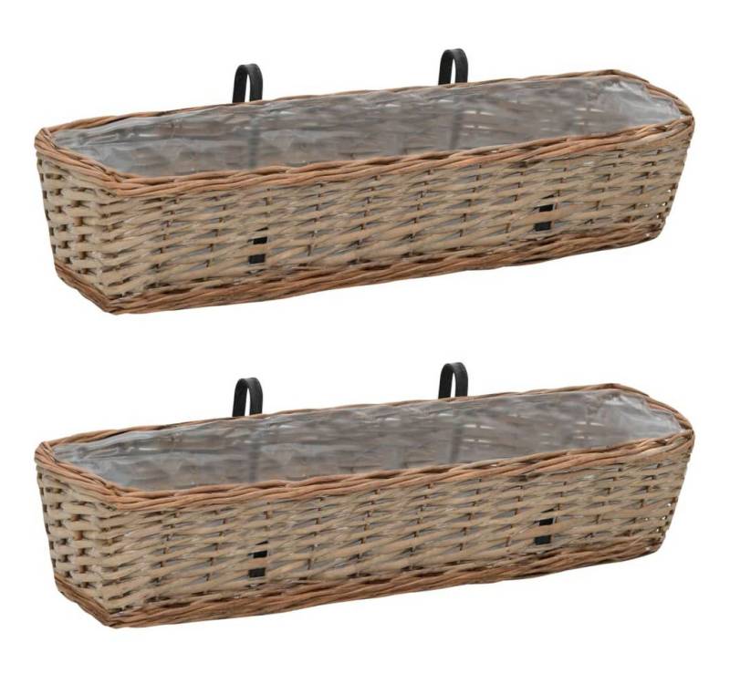 DOTMALL Blumenkasten Balkon-Blumenkasten 2 Stk. Weide mit PE-Auskleidung 80 cm von DOTMALL