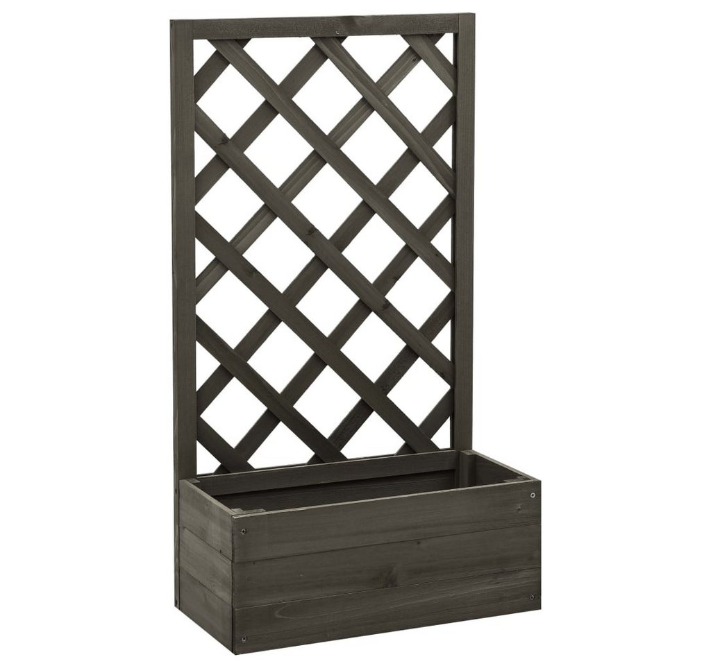 DOTMALL Blumenkasten Garten-Spalier mit Blumenkasten Grau 50x25x90 cm Tannenholz von DOTMALL