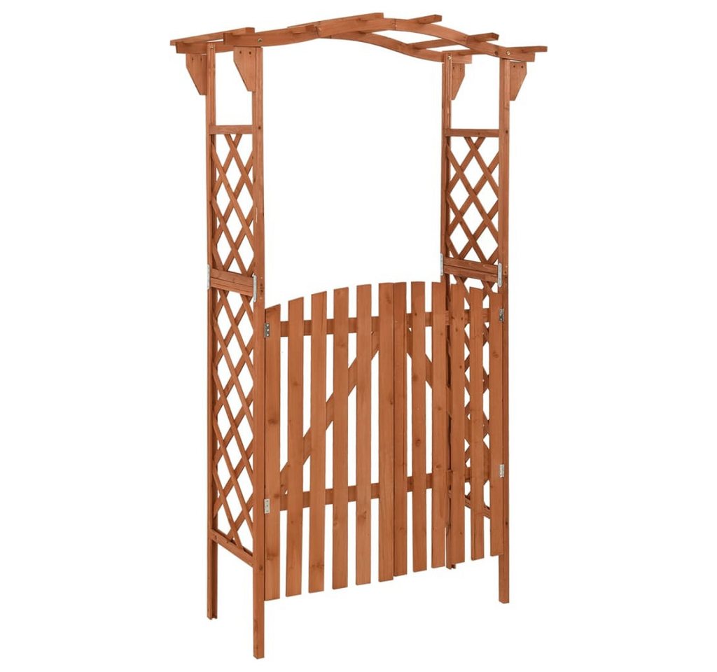 DOTMALL Blumenständer Pergola mit Tor 116x40x204 cm Massivholz Tanne von DOTMALL