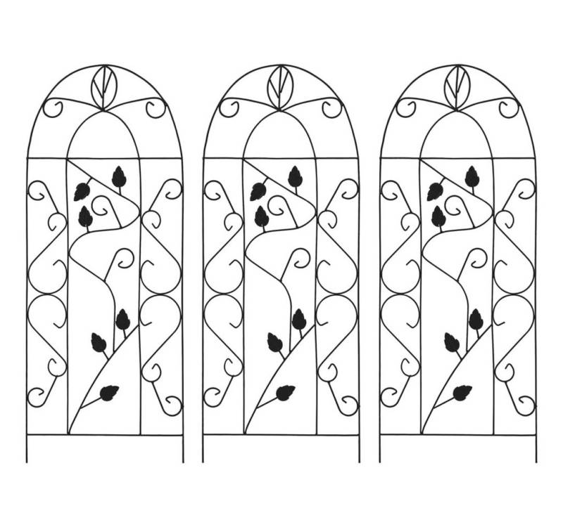 DOTMALL Blumenständer Rankgitter 3 Stk. Schwarz 40×100 cm Eisen von DOTMALL