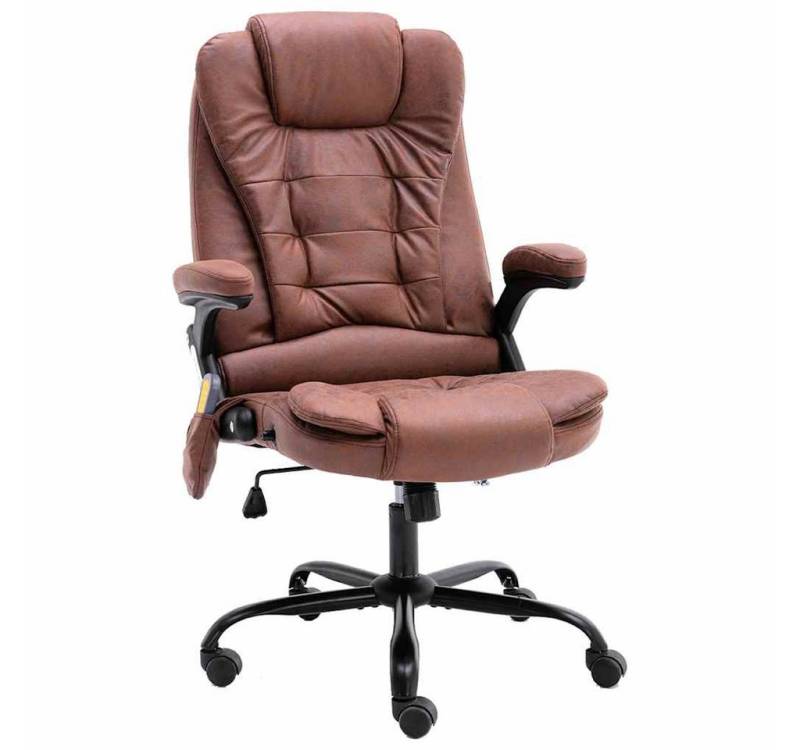 DOTMALL Bürostuhl Bürostuhl mit Massagefunktion Hellbraun Wildleder-Optik von DOTMALL