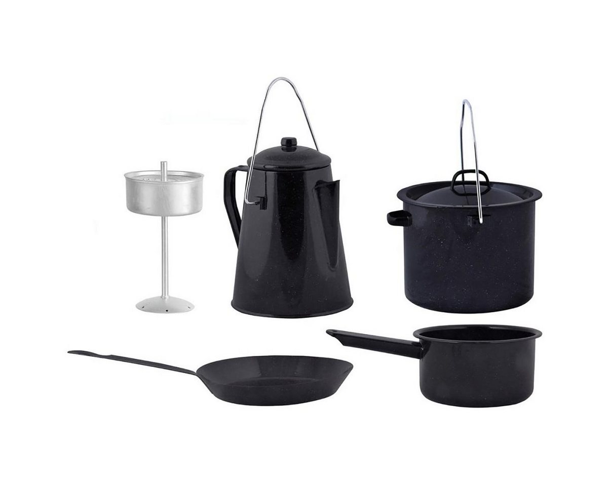 DOTMALL Dampfgartopf Esschert Design Vierteiliges Outdoor-Kochset Schwarz FF215 von DOTMALL